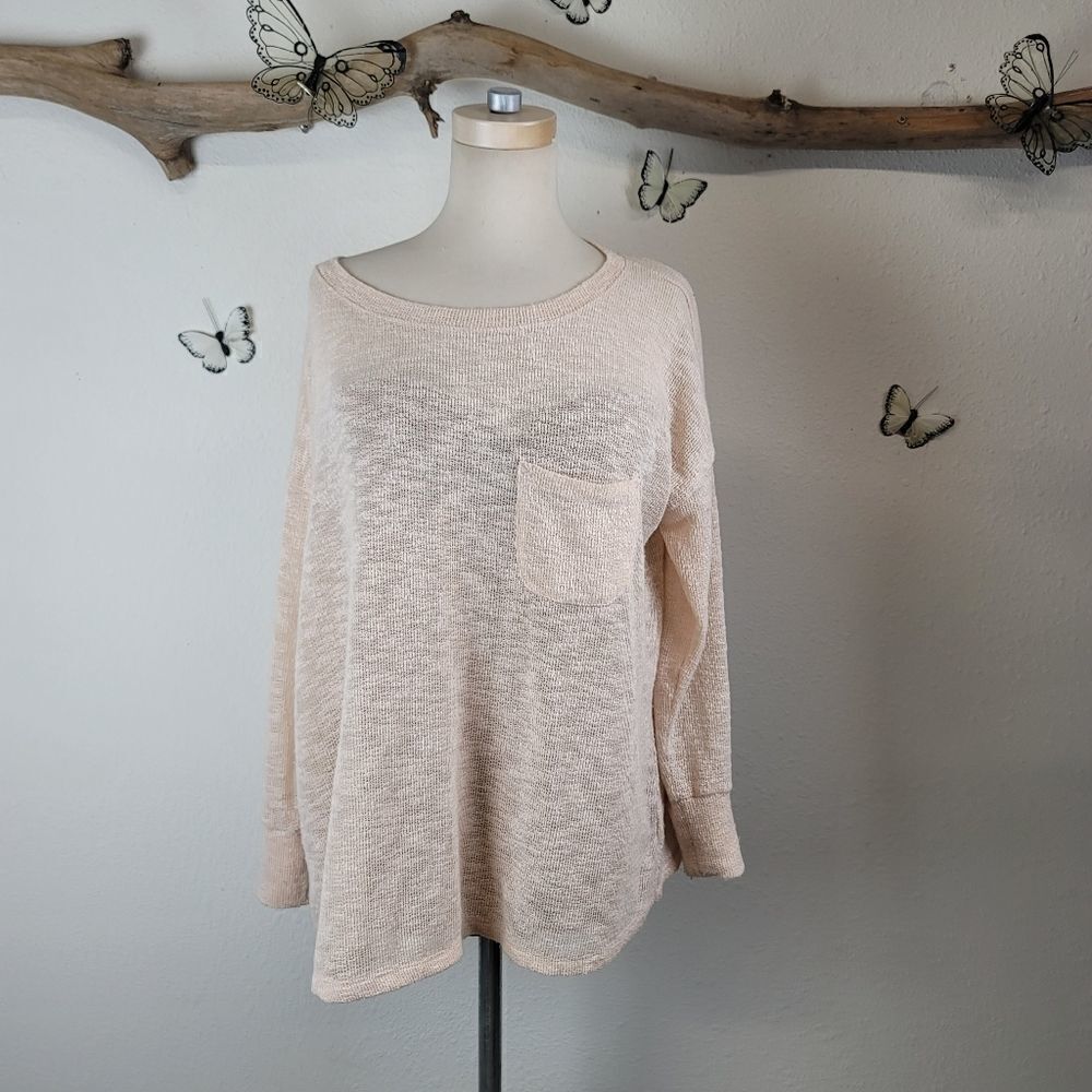 Anthropologie Maeve lightweight peach blush sweater